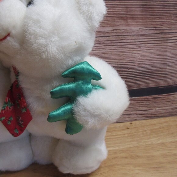8" Whimsical Attached Christmas White Polar Bear Couple - Picture 5 of 6